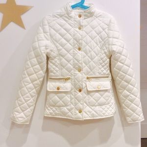 Me Jane girls white quilted puffer jacket.